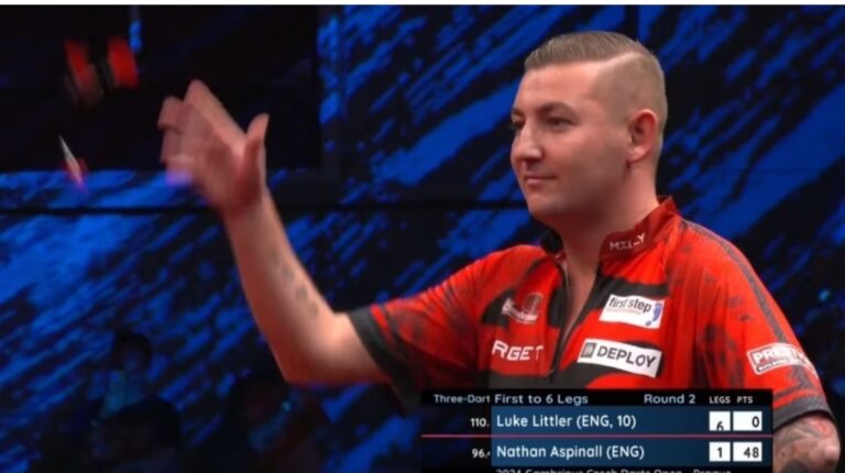 Luke Littler takes a new tournament record while Nathan Aspinall shocked the darts on the ground after a bloated victory